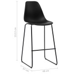 vidaXL Scaune de bar, 2 buc., negru, plastic vidaXL Scaune de bar, 2 buc., negru, plastic