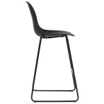 vidaXL Scaune de bar, 4 buc., negru, plastic