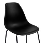vidaXL Scaune de bar, 4 buc., negru, plastic