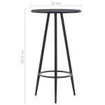 vidaXL Masă de bar, negru, 60 x 107,5 cm, MDF