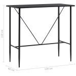 vidaXL Masă de bar, negru, 120 x 60 x 110 cm, MDF