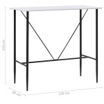 vidaXL Masă de bar, alb, 120 x 60 x 110 cm, MDF