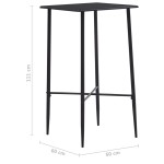 vidaXL Masă de bar, negru, 60 x 60 x 111 cm, MDF