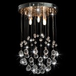 vidaXL Lustră cu mărgele de cristal, argintiu, sferă, 3 x bec G9