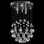 vidaXL Lustră cu mărgele de cristal, argintiu, sferă, 3 x bec G9