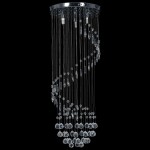 vidaXL Lustră cu mărgele de cristal, argintiu, spirală, G9 vidaXL Lustră cu mărgele de cristal, argintiu, spirală, G9