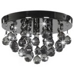 vidaXL Lustră cu mărgele fumurii, negru, rotund, G9 vidaXL Lustră cu mărgele fumurii, negru, rotund, G9