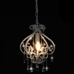 vidaXL Candelabru cu mărgele, alb, rotund, E14 vidaXL Candelabru cu mărgele, alb, rotund, E14
