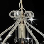vidaXL Candelabru cu mărgele, alb, rotund, E14 vidaXL Candelabru cu mărgele, alb, rotund, E14
