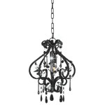 vidaXL Candelabru cu mărgele, negru, rotund, E14 vidaXL Candelabru cu mărgele, negru, rotund, E14