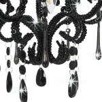 vidaXL Candelabru cu mărgele, negru, rotund, E14 vidaXL Candelabru cu mărgele, negru, rotund, E14