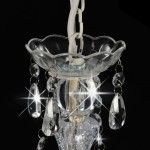vidaXL Candelabru cu mărgele, alb, rotund, 3 becuri E14