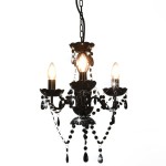 vidaXL Candelabru cu mărgele, negru, rotund, 3 becuri E14 vidaXL Candelabru cu mărgele, negru, rotund, 3 becuri E14