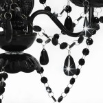 vidaXL Candelabru cu mărgele, negru, rotund, 3 becuri E14 vidaXL Candelabru cu mărgele, negru, rotund, 3 becuri E14