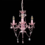 vidaXL Candelabru cu mărgele, roz, rotund, 3 becuri E14 vidaXL Candelabru cu mărgele, roz, rotund, 3 becuri E14