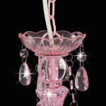 vidaXL Candelabru cu mărgele, roz, rotund, 3 becuri E14 vidaXL Candelabru cu mărgele, roz, rotund, 3 becuri E14