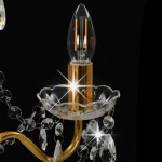 vidaXL Candelabru cu mărgele, auriu, rotund, 3 becuri E14 vidaXL Candelabru cu mărgele, auriu, rotund, 3 becuri E14