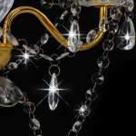 vidaXL Candelabru cu mărgele, auriu, rotund, 3 becuri E14 vidaXL Candelabru cu mărgele, auriu, rotund, 3 becuri E14