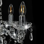 vidaXL Candelabru cu mărgele de cristal, argintiu, rotund, 5 x E14 vidaXL Candelabru cu mărgele de cristal, argintiu, rotund, 5 x E14