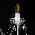 vidaXL Candelabru cu mărgele, alb, 8 becuri E14 vidaXL Candelabru cu mărgele, alb, 8 becuri E14