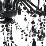 vidaXL Candelabru cu mărgele, negru, 8 becuri E14 vidaXL Candelabru cu mărgele, negru, 8 becuri E14