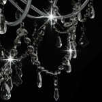 vidaXL Candelabru cu mărgele, argintiu, 8 becuri E14