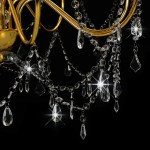 vidaXL Candelabru cu mărgele, auriu, 8 becuri E14 vidaXL Candelabru cu mărgele, auriu, 8 becuri E14