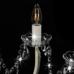 vidaXL Candelabru cu mărgele, alb, 12 becuri E14 vidaXL Candelabru cu mărgele, alb, 12 becuri E14
