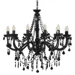 vidaXL Candelabru cu mărgele, negru, 12 becuri x E14 vidaXL Candelabru cu mărgele, negru, 12 becuri x E14