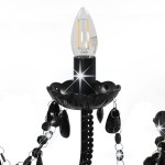 vidaXL Candelabru cu mărgele, negru, 12 becuri x E14 vidaXL Candelabru cu mărgele, negru, 12 becuri x E14