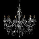 vidaXL Candelabru cu mărgele, argintiu, 12 becuri x E14 vidaXL Candelabru cu mărgele, argintiu, 12 becuri x E14