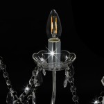 vidaXL Candelabru cu mărgele, argintiu, 12 becuri x E14 vidaXL Candelabru cu mărgele, argintiu, 12 becuri x E14