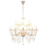 vidaXL Candelabru cu 2 rânduri, alb, becuri 15 x E14 vidaXL Candelabru cu 2 rânduri, alb, becuri 15 x E14