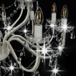 vidaXL Candelabru cu 2 rânduri, alb, becuri 15 x E14 vidaXL Candelabru cu 2 rânduri, alb, becuri 15 x E14