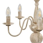vidaXL Candelabru antichizat, alb, becuri E14 x 5 vidaXL Candelabru antichizat, alb, becuri E14 x 5