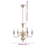 vidaXL Candelabru antichizat, alb, becuri E14 x 5 vidaXL Candelabru antichizat, alb, becuri E14 x 5