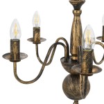 vidaXL Candelabru antichizat, negru, 5 becuri E14 vidaXL Candelabru antichizat, negru, 5 becuri E14