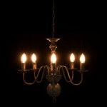vidaXL Candelabru antichizat, negru, 5 becuri E14 vidaXL Candelabru antichizat, negru, 5 becuri E14