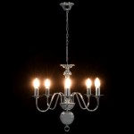 vidaXL Candelabru, argintiu, 5 becuri E14 vidaXL Candelabru, argintiu, 5 becuri E14