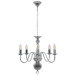 vidaXL Candelabru, argintiu, 5 becuri E14 vidaXL Candelabru, argintiu, 5 becuri E14