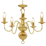 vidaXL Candelabru, auriu, 5 becuri E14 vidaXL Candelabru, auriu, 5 becuri E14