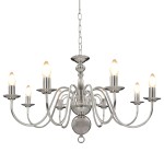 vidaXL Candelabru, argintiu, 8 becuri E14 vidaXL Candelabru, argintiu, 8 becuri E14