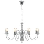 vidaXL Candelabru, argintiu, 8 becuri E14 vidaXL Candelabru, argintiu, 8 becuri E14