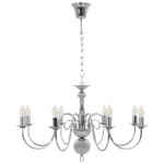 vidaXL Candelabru, argintiu, 8 becuri E14 vidaXL Candelabru, argintiu, 8 becuri E14