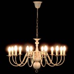 vidaXL Candelabru, alb vintage, 12 becuri E14