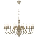 vidaXL Candelabru, alb vintage, 12 becuri E14