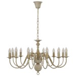 vidaXL Candelabru, alb vintage, 12 becuri E14