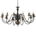 vidaXL Candelabru antichizat, negru, 12 becuri E14 vidaXL Candelabru antichizat, negru, 12 becuri E14