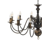 vidaXL Candelabru antichizat, negru, 12 becuri E14 vidaXL Candelabru antichizat, negru, 12 becuri E14