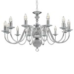 vidaXL Candelabru, argintiu, 12 becuri x E14